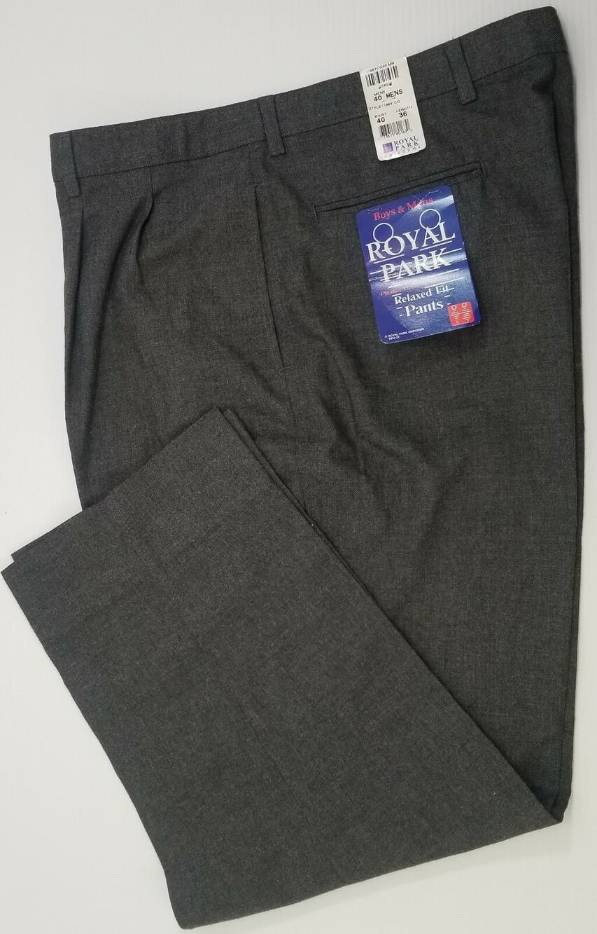 II) Royal Park Navy Blue School Uniform Pants Men's Size 40 Relaxed Fit Pleated